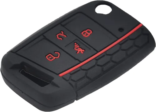 Vista 4 de LemSa Paquete de 2 fundas de silicona suave para llavero VW Volkswagen Golf Alltrack Sportwagen GTI Tiguan Atlas POLO Skoda Octavia 2020 2019 2018