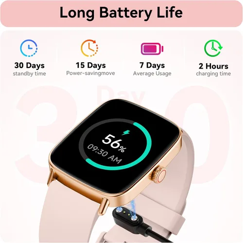 Vista 8 de Reloj inteligente para mujer, reloj inteligente con esfera dinámica HD de 1.85 pulgadas para Android y iPhone con respuesta/hacer llamadas