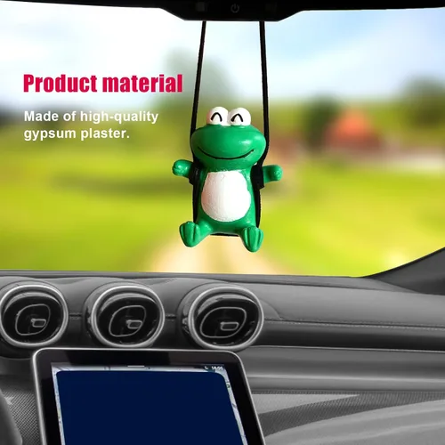 Vista 4 de Colgante de Espejo Retrovisor de Coche Super Lindo con Rana Oscilante, Accesorio para Colgar en el Espejo Retrovisor de Coche, Adorno Lindo (Rana)