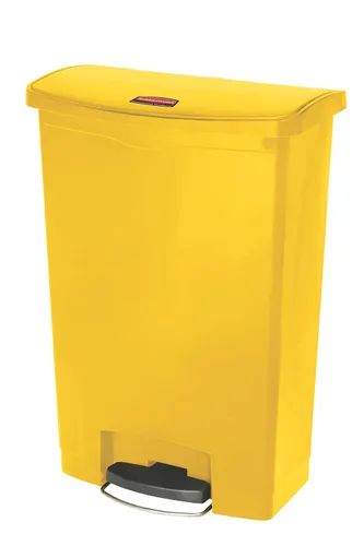 Vista 49 de Rubbermaid Commercial Products - Bote de basura Streamline Slim con pedal Papelera de plástico, 4 galones (15 litros), color rojo, con manos
