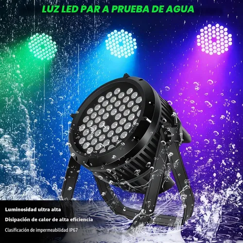Vista 2 de Luces llevadas de la etapa, luz llevada impermeable del par de 54x3w RGBW, IP67 Dmx llevada al aire libre Uplight