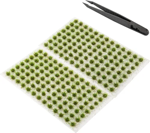 Vista 9 de Juego de 208 piezas de césped estático modelo de césped artificial ferroviario, césped artificial en miniatura, kit de terreno para bricolaje
