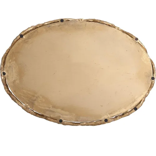 Vista 4 de Uttermost Bandeja decorativa con espejo de hoja dorada con cadena de cable