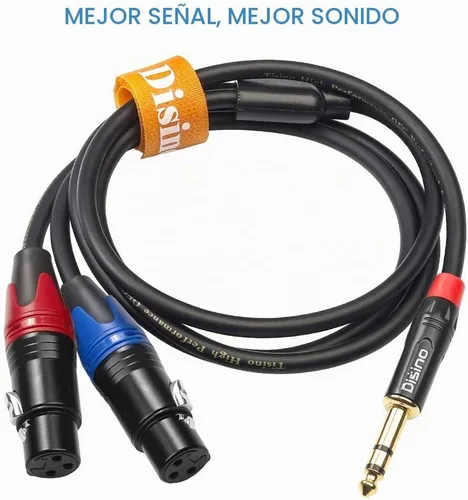 Vista 5 de Cable divisor XLR hembra dual a conector TRS macho estéreo de 1/4 pulg. (6,35 mm) Y, cable de conexión desequilibrado de adaptador XLR hembra a