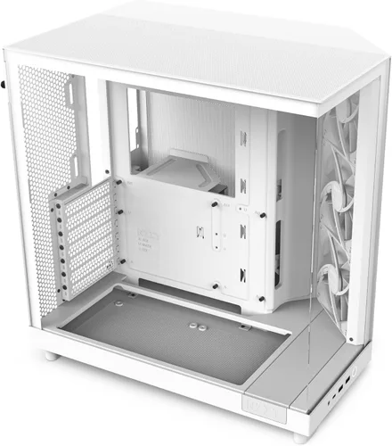 Vista 11 de NZXT H6 Flow CC-H61FB-01 Carcasa compacta de doble cámara de torre media con flujo de aire Paneles de vidrio panorámicos Paneles de flujo