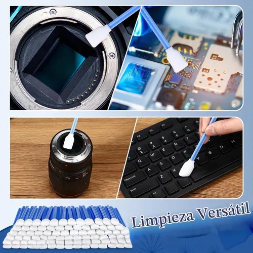 Vista 4 de Dunzy 300 piezas bastoncillos de limpieza de espuma con punta de esponja azul cuadrada rectangular de 5.12" para impresoras de inyección de tinta