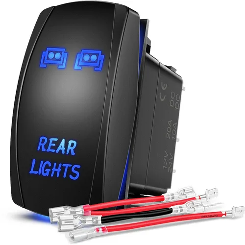 Vista 29 de Nilight 90005B Interruptor Basculante Láser Momentáneo de 7 Pines para Cabrestante en Kit de Arnés de Cableado para Cabrestante 20A/12V 10A/24V