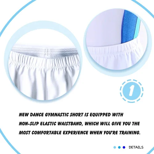 Vista 4 de NEW DANCE Pantalones cortos básicos de gimnasia para niño, pantalones cortos de baile para práctica de ballet y atletis