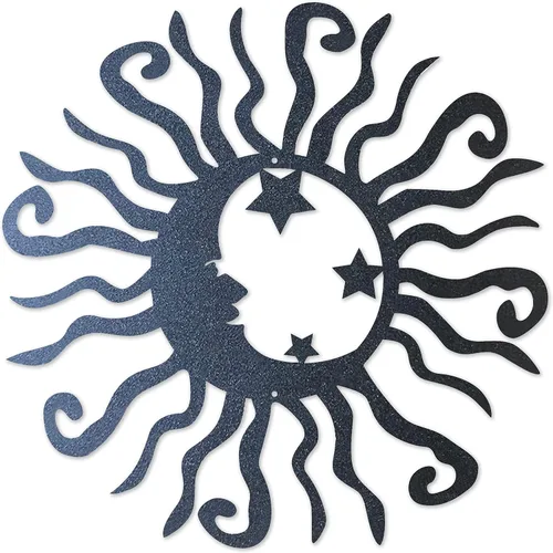 Vista 2 de Riverside Designs Wacky Solar Moon Arte de Pared de Metal de Acero Decoración para Exteriores Resistente y Resistente al Agua Fabricado