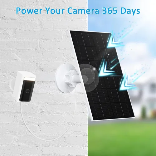 Vista 4 de FUTUREZEN Panel solar de 4 W para cámaras WYZE, cargador solar USB-C y micro USB, compatible con WYZE Cam Pro, cámara exterior V1/V2, cable de 9.8