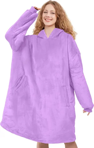 Vista 10 de AmyHomie Manta con capucha para adultos y adolescentes, manta con capucha Sherpa de gran tamaño, cálida y acogedora como regalo de cumpleaños