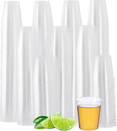 Vista 9 de MATANA Crystal Clear 250 vasos de chupito de plástico, mini vasos transparentes de 2 onzas para degustación de vinos, condimentos, salsa, chupitos