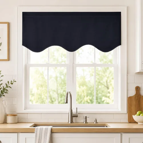 Vista 43 de Aquazolax Half Window Curtains 24 Inch Length, 28" Wide Rod Pocket Small Window Treatment for Kitchen, Bathroom, Camper, Beige, 2 Panels Set