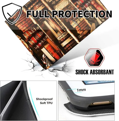 Vista 84 de Funda para tablet Fire 7 (12ª generación, versión 2022), delgada, a prueba de golpes, delgada, de piel sintética, con función de apagado/encendido