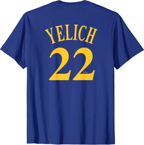 Vista 2 de Christian Yelich Milwaukee - Camiseta con nombre y número (parte delantera y trasera), Azul