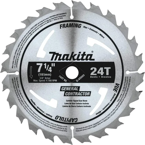 Vista 2 de Makita D-45989-10 Hoja de sierra circular con punta de carburo 24T de 7-1/4 pulgadas, marco/uso general, 10/pk