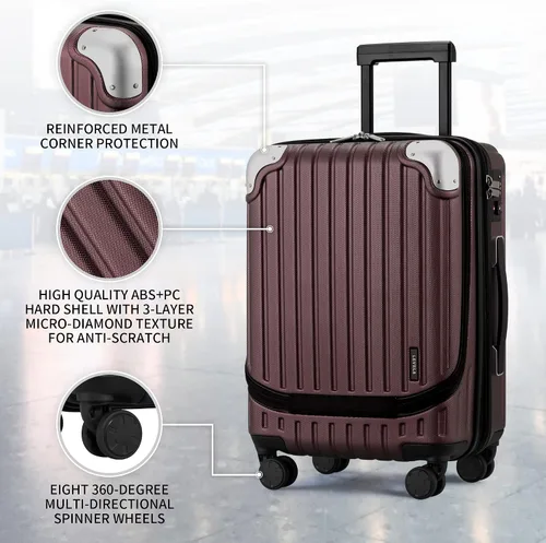 Vista 5 de LEVEL8 Grace Luggage Rojo - Casual y de negocios