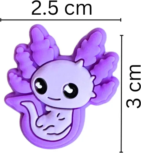 Vista 4 de Axolotl Focal Beads Silicone Purple Salamander Anime Paquete de 12 unidades al por mayor para perchas de cuerda Freshie, bolígrafo con cuentas