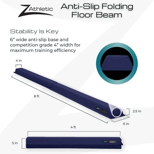 Vista 3 de Z-Athletic Gymnastics Training Foldable Foam 8-Foot Floor Balance Beam for Kids Azul