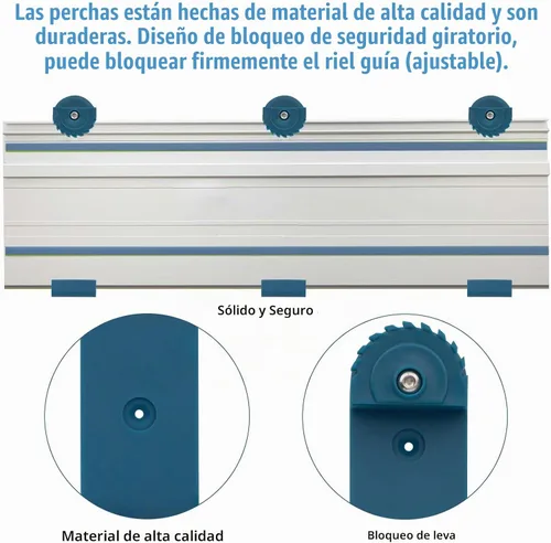 Vista 4 de Sistemas de bastidor de madera para montaje, para riel guía, soportes de riel de guía, montaje en riel guía de sierra (azul)