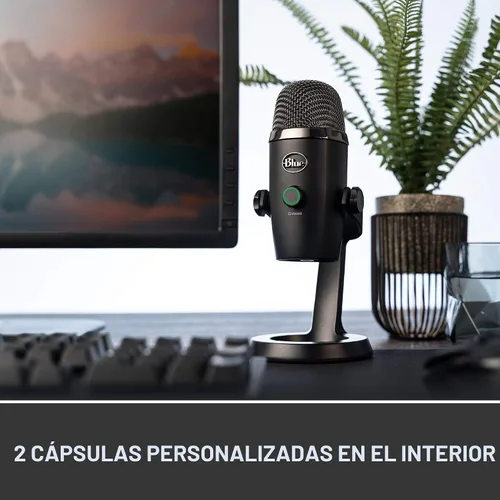 Vista 3 de Logitech for Creators Blue Yeti Nano - Micrófono USB para juegos, transmisión, podcasting, Twitch, YouTube, Discord, grabación para PC y Mac, Plug &