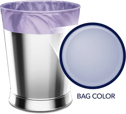 Vista 3 de Bolsas de basura pequeñas Color Scents - 4 galones, 480 bolsas en total (8 paquetes de 60 unidades), amarre de solapa - Bolsa lavanda en aroma a