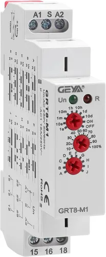 Vista 9 de Relé de tiempo multifunción 16A con 10 opciones de función relé AC/DC12V-240V (GRT8-M1, AC/DC12V-240V)