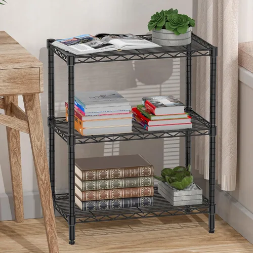 Vista 6 de Folews Estante de Metal de 3 Niveles para Almacenamiento, Unidad de Estantería de Alambre Estante de Almacenamiento Organizador Estante Utilitario