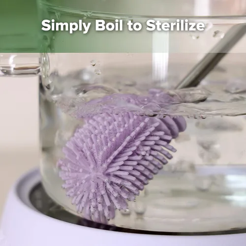 Vista 7 de haakaa Cepillo de Limpieza Cepillo de Silicona para Biberones de Doble Punta con Cerdas Suaves de Silicona para Extractores de Leche Materna