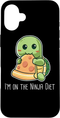 Vista 21 de Funda para iPhone 11 Pro Max I'm On The Ninja Diet Divertida Tortuga Comiendo Pizza Nerd Geek