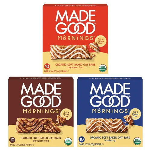 Vista 12 de MadeGood Mornings - Barras de desayuno horneadas suaves, sabor a arándano, 1.06 oz (30 unidades) Aperitivos sin gluten