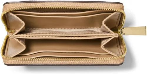 Vista 3 de Michael Kors Estuche para tarjetas Jet Set con cremallera pequeña, Camello, Estuche para tarjetas Jet Set con cremallera pequeña