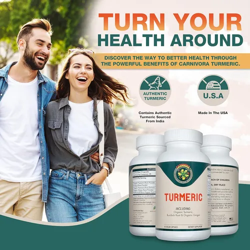 Vista 2 de Carnivora Cúrcuma - Apoyo para las articulaciones y la salud digestiva (90 cápsulas veganas)
