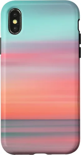 Vista 5 de Funda hawaiana para iPhone 17, diseño de playa tropical de Hawái, color azul melocotón