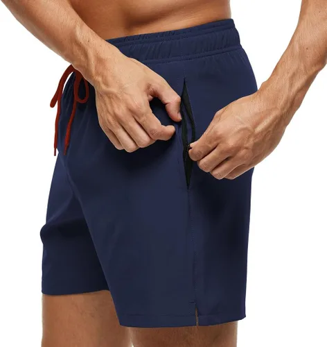 Vista 2 de Traje de baño corto de secado rápido para hombre, con bolsillos con cremallera