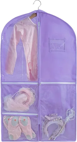 Vista 12 de Bolsa de ropa para disfraces de baile, bolsas de ropa de 40 pulgadas para bailarines para colgar ropa y almacenamiento de viajes, bolsas de recital
