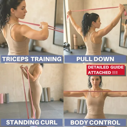 Vista 6 de LEZER Bandas de resistencia – Bandas de dominadas para gimnasio en casa, estiramiento, terapia física y entrenamiento – Incluye instrucciones