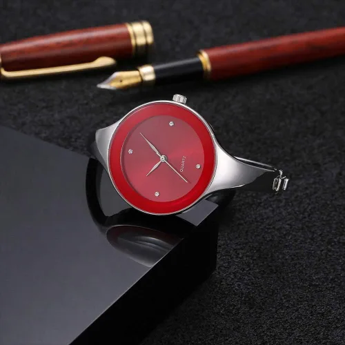 Vista 3 de Weicam Pulsera de lujo para mujer, de acero inoxidable, reloj analógico de cuarzo, el mejor regalo