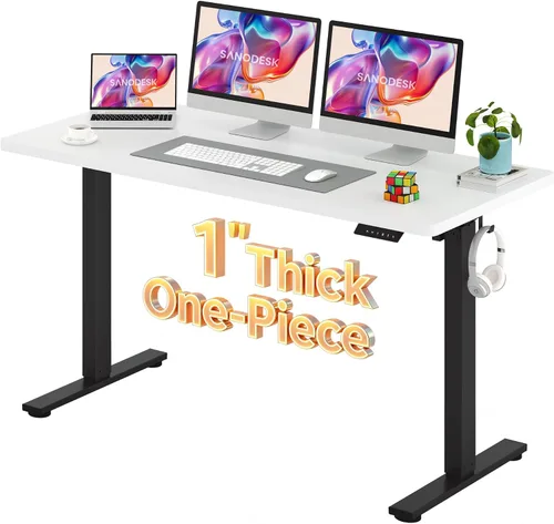 Vista 32 de SANODESK Escritorio Eléctrico de Pie de 40 x 24 pulgadas, Superficie de Una Pieza, Escritorio de Altura Ajustable con Controlador de 6 Botones Marco