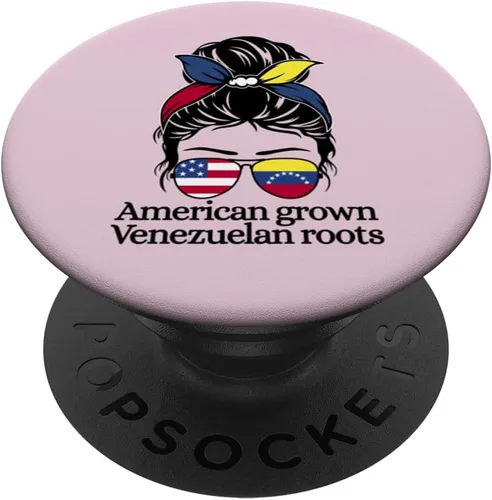 Vista 6 de Venezuela Heritage American grown with Venezuelan Roots PopSockets MagSafe PopGrip for iPhone