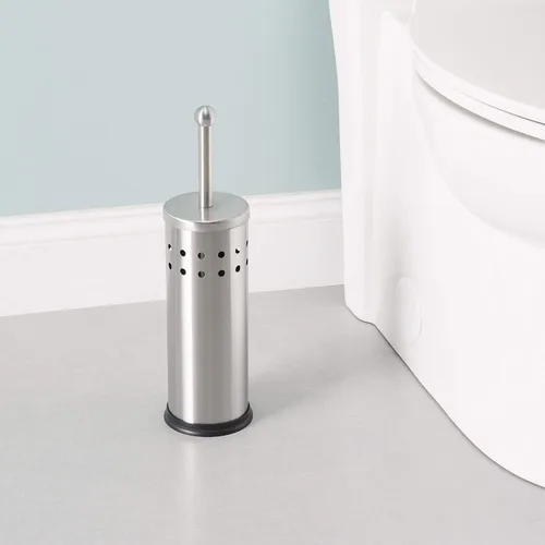 Vista 6 de Home Basics - Juego de cepillos de inodoro ventilados, cepillo y soporte de acero inoxidable para inodoro, soportes para baños Organizador
