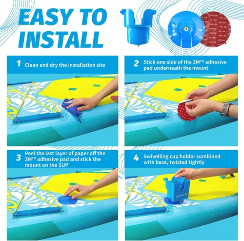 Vista 5 de iTAOSTAR Soporte para tazas multifunción, tabla de remo de dos secciones, adecuado para tipos de taza/botella/bebida, accesorios prácticos