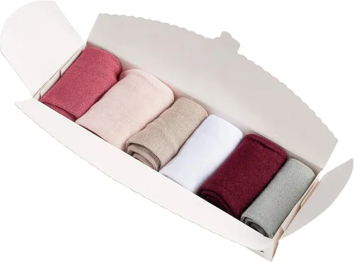 Vista 7 de Silky Toes Juego de 6 pares de calcetines de bambú para bebés y niñas