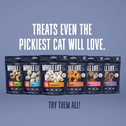 Vista 8 de Whole Life Cat Just One - Golosinas liofilizadas para gatos, alimentos liofilizados de grado humano, aperitivos de entrenamiento saludables