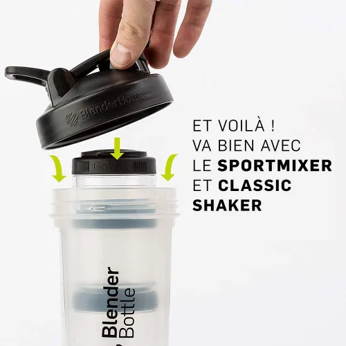 Vista 4 de BlenderBottle GoStak Twist n' Lock - Tarros de almacenamiento, 40 cc, 4 unidades, color negro