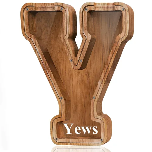 Vista 51 de Alcancía de madera grande personalizada con letras – Alcancía de letras para niños y niñas, regalo de cumpleaños (A)