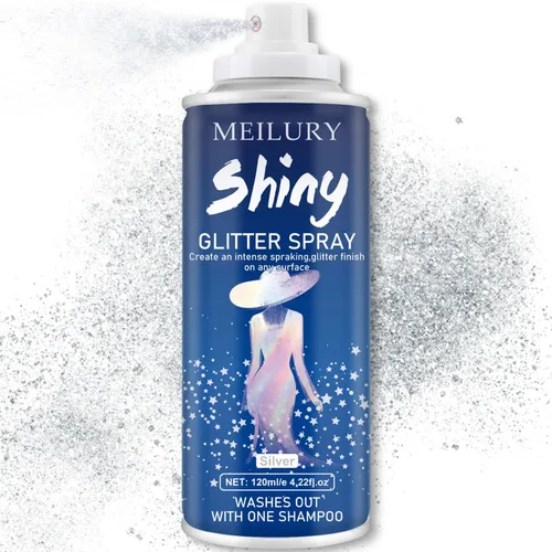 Vista 12 de Pulverizador de purpurina para cabello y cuerpo, polvo de purpurina holográfica, purpurina brillante para la cara, el cuerpo y la ropa, laca