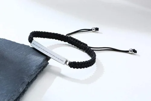 Vista 4 de Pulsera de urna personalizada para cenizas, recuerdos de joyería de cremación para mujeres y hombres, pulsera ajustable de cuerda tejida hecha a