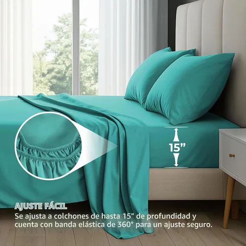 Vista 5 de Pure Bedding Juego de Sábanas Twin - Sábanas de Cama de Microfibra Ultra-Suave 1800 - Doble Cepillado - Bolsillos Profundos - Ajuste Fácil - Extra