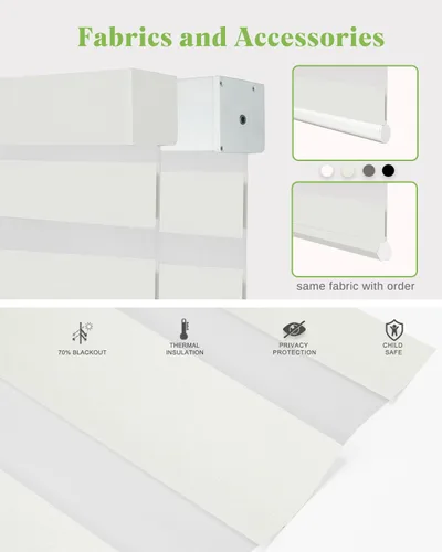Vista 5 de Persianas motorizadas de cebra con control remoto, persianas Beige
